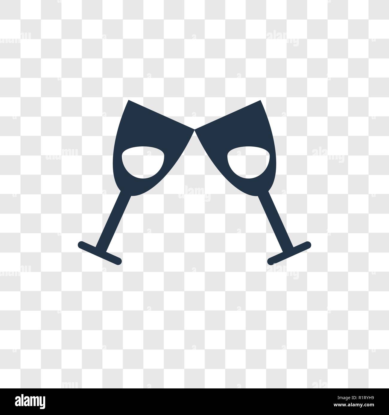 Cocktail icona vettore isolato su sfondo trasparente, Cocktail trasparenza concetto del logo Illustrazione Vettoriale