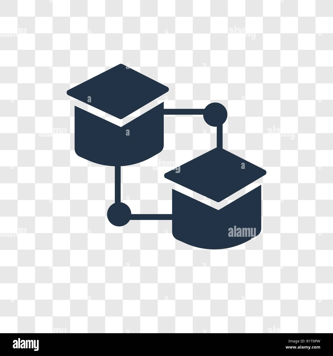 Mortarboard icona vettore isolato su sfondo trasparente, Mortarboard trasparenza concetto del logo Illustrazione Vettoriale