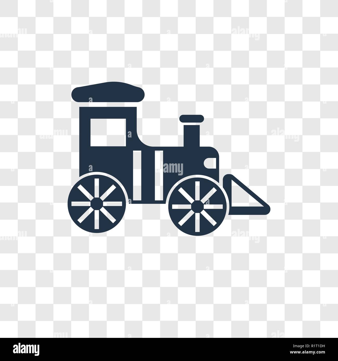 Locomotiva icona vettore isolato su sfondo trasparente, locomotore trasparenza concetto del logo Illustrazione Vettoriale