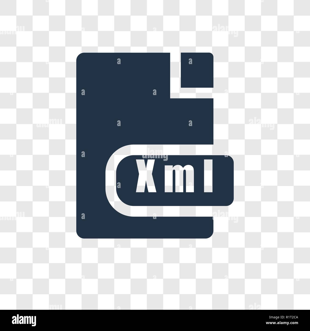 Xml icona vettore isolato su sfondo trasparente, Xml trasparenza concetto del logo Illustrazione Vettoriale