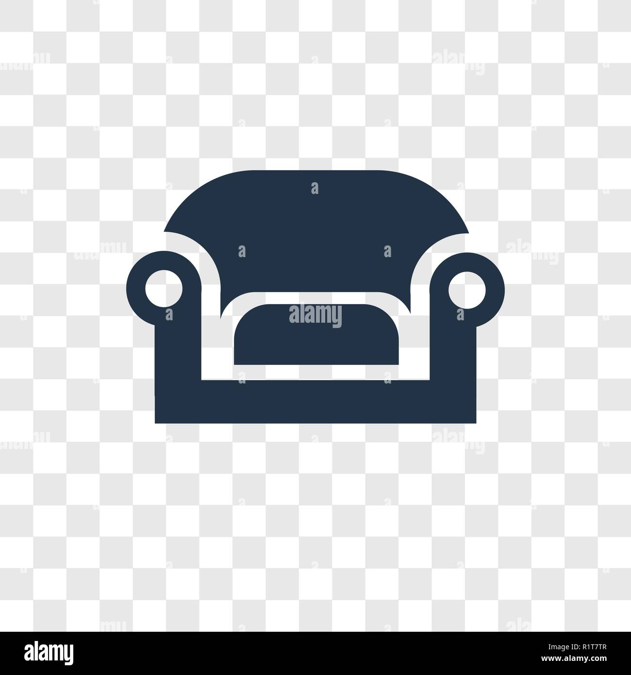 Poltrona icona vettore isolato su sfondo trasparente, poltrona trasparenza concetto del logo Illustrazione Vettoriale