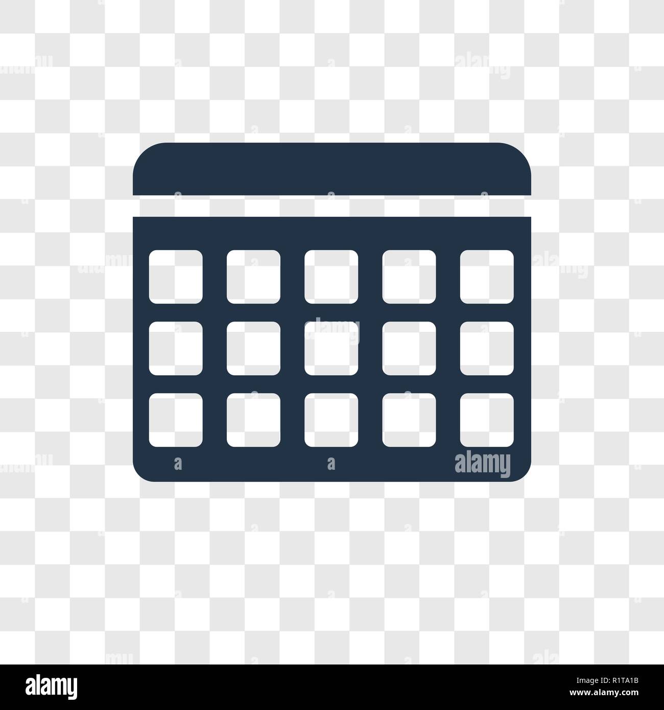 Calendario icona vettore isolato su sfondo trasparente, Calendario trasparenza concetto del logo Illustrazione Vettoriale