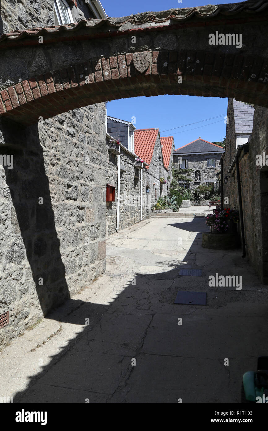 Manor Village Holiday Cottages su Herm Island, Isole del Canale, REGNO UNITO Foto Stock