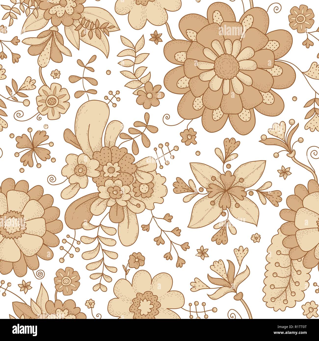 Sfondo floreale. Stampa di botanica. Flower pattern. Illustrazione Vettoriale