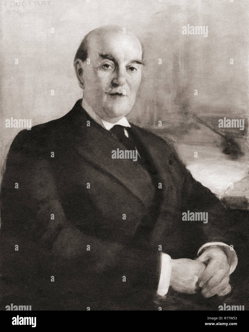 EDITORIAL Emmanuel Fougerat, 1869 - 1958. Pittore Francese, curatore del museo francese e storico dell'arte. Da L'illustrazione, pubblicato nel 1939. Foto Stock