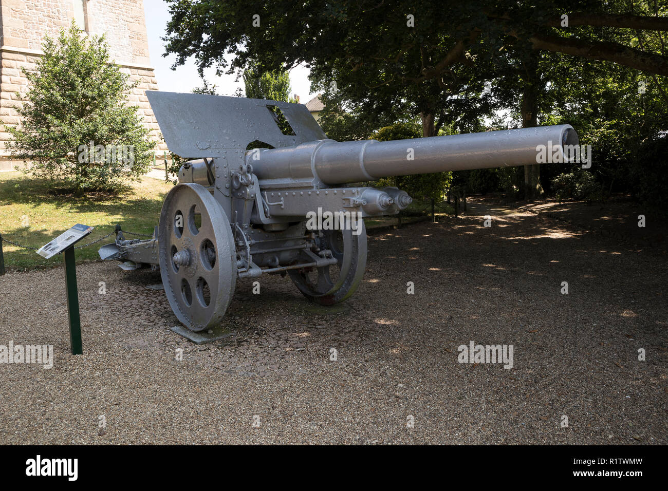 13.5 Kanone 09 pistola a St Peter Port Guernsey, Isole del Canale, REGNO UNITO Foto Stock