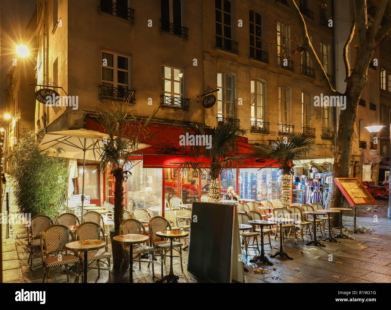 Il ristorante cafe Le Siam si trova vicino alla cattedrale di Notre Dame di Parigi, Francia. Foto Stock