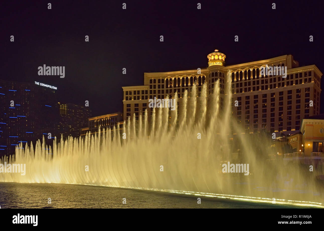 Fontane del Bellagio, Las Vegas, Nevada, STATI UNITI D'AMERICA Foto Stock