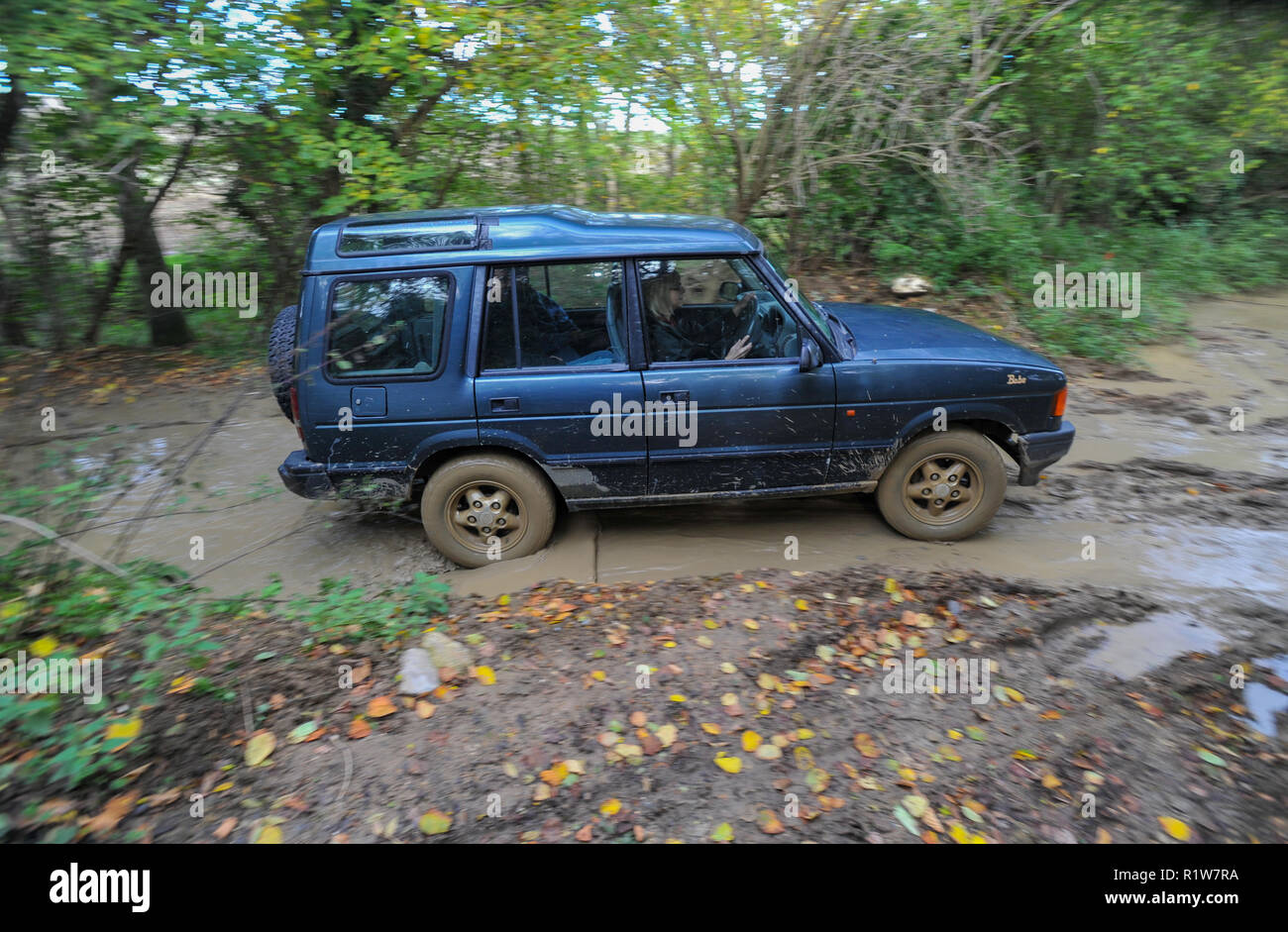 La serie 1 Land Rover Discovery British off roader Foto Stock