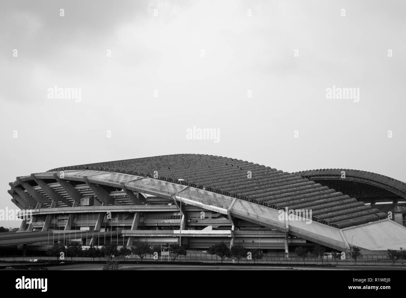 SHAH Alam, Malesia - 12 novembre 2018 : Shah Alam Stadium struttura in bianco e nero Foto Stock