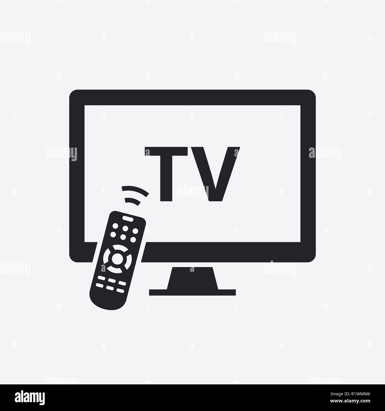 Smart TV con l'icona del telecomando Illustrazione Vettoriale