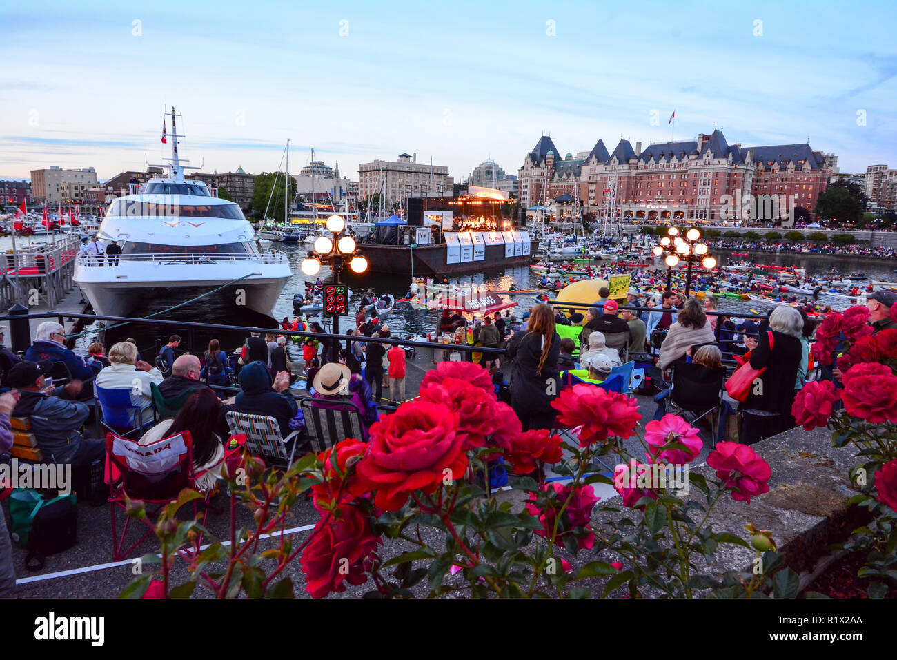 Sabato evento estivo sul porto di Victoria, BBC, Canada Foto Stock