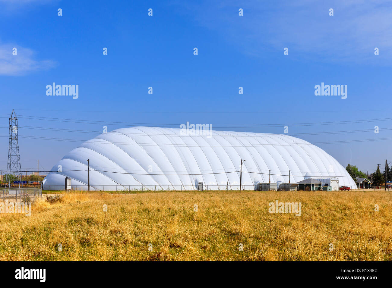Sport gonfiabili dome, esterno, Winnipeg, Manitoba, Canada. Foto Stock
