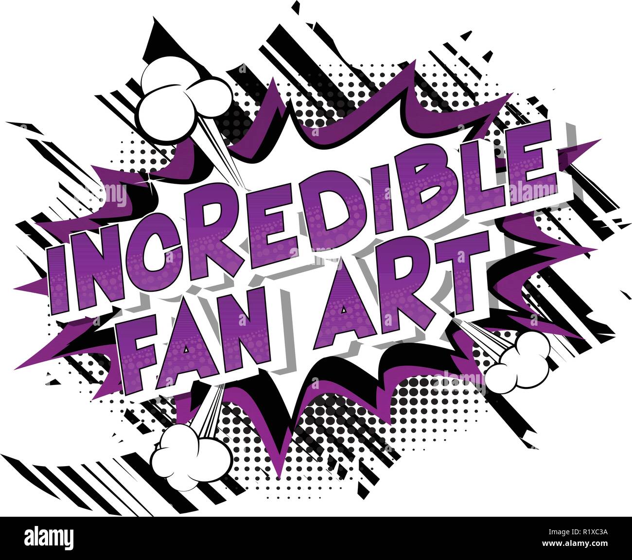 Incredibile Fan Art - Vettore illustrata in stile fumetto frase. Illustrazione Vettoriale