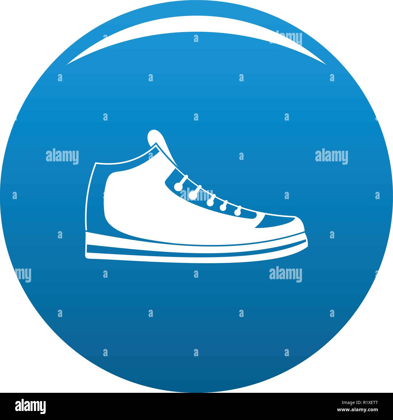 Sneakers vettore icona cerchio blu isolato su sfondo bianco Illustrazione Vettoriale