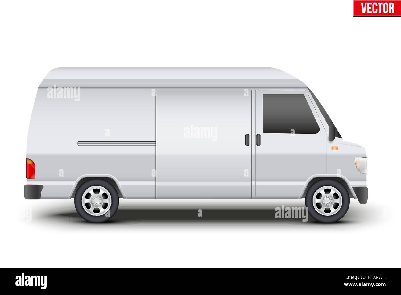 Classico bianco servizio minibus Illustrazione Vettoriale