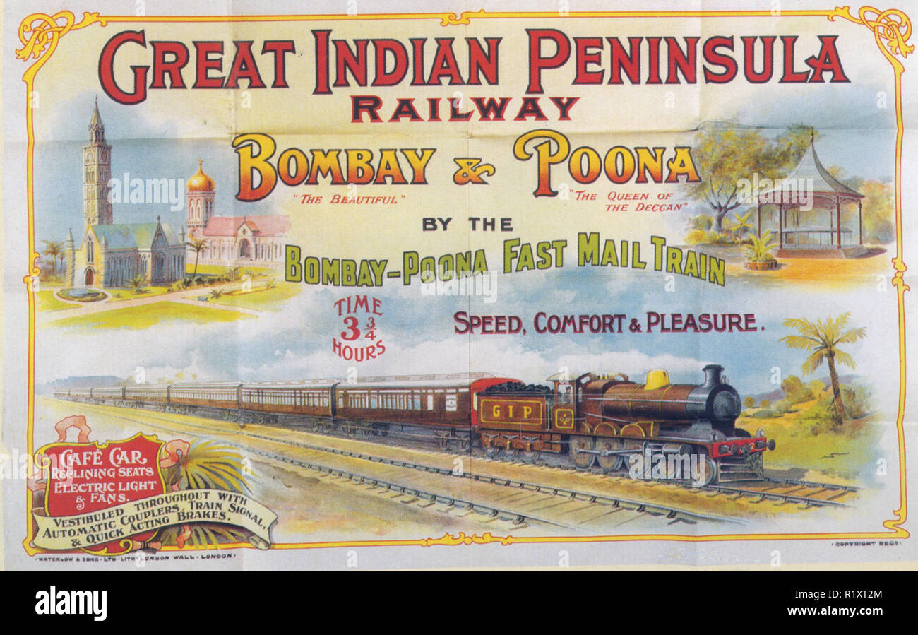 Grande penisola indiana RAILWAY poster su 1907 Foto Stock