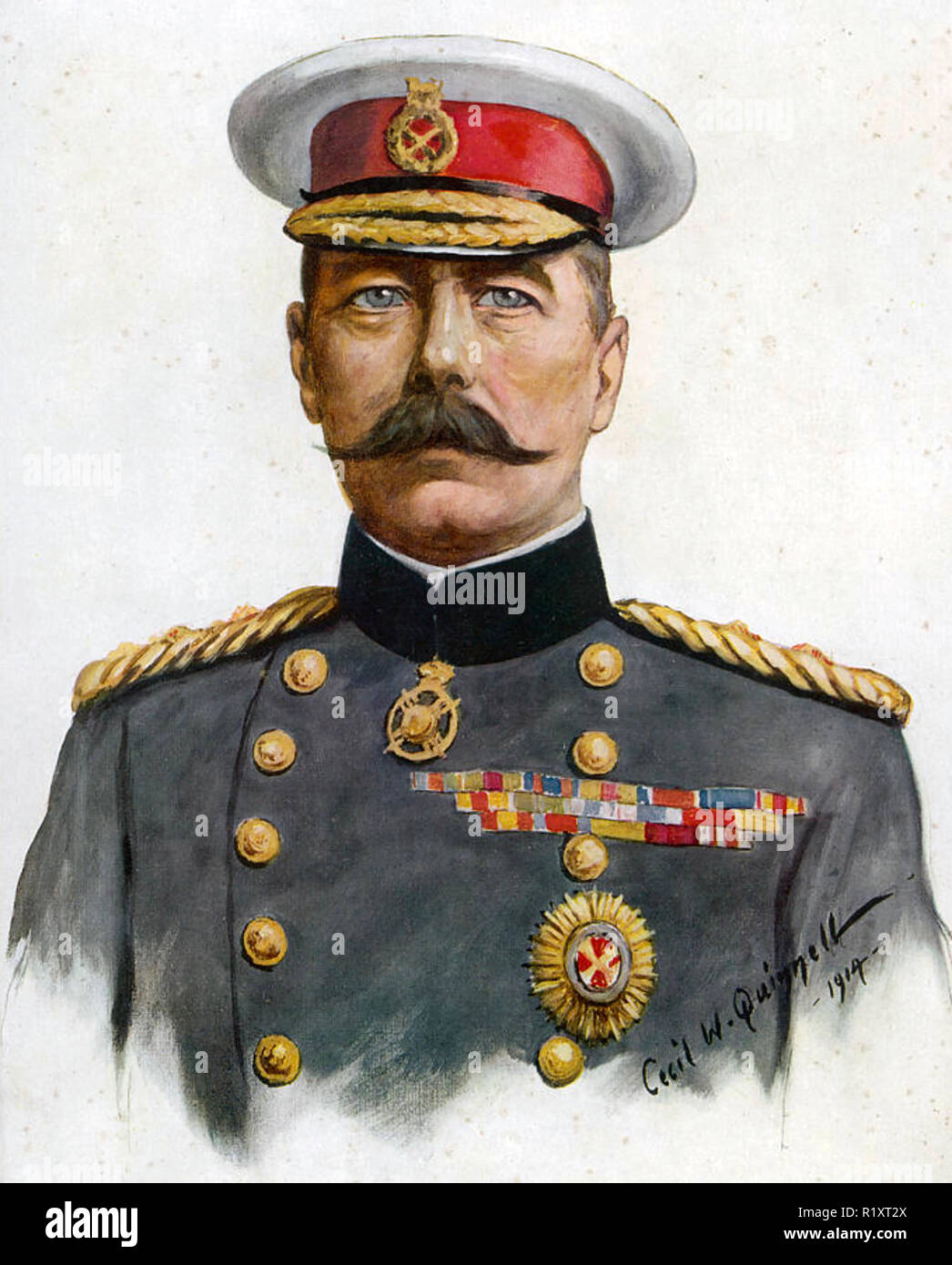 HERBERT KITCHENER, primo Earl KITCHENER (1850-1916) esercito britannico Maresciallo di Campo Foto Stock
