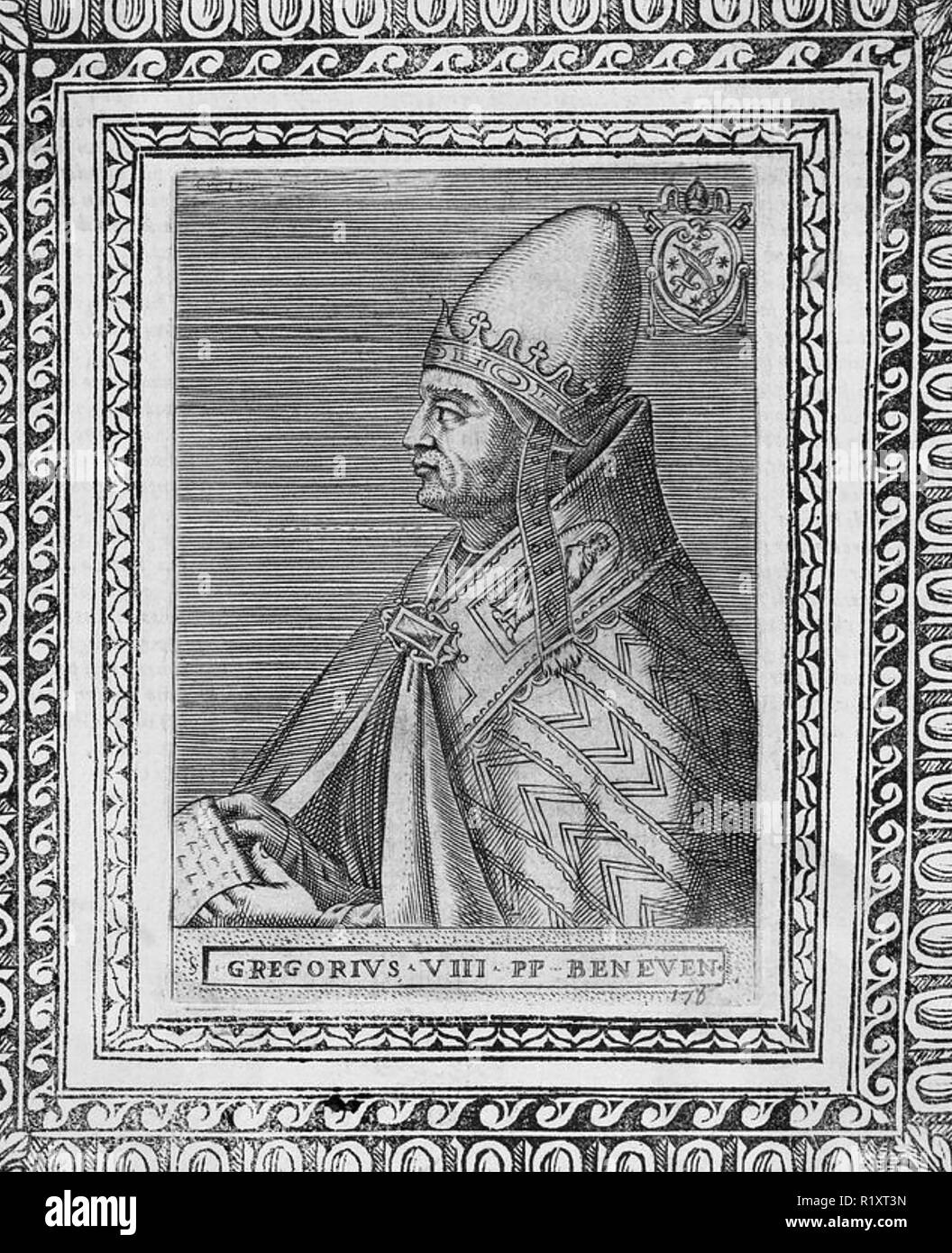 Papa Gregorio VIII (c) 1100-1187 Foto Stock