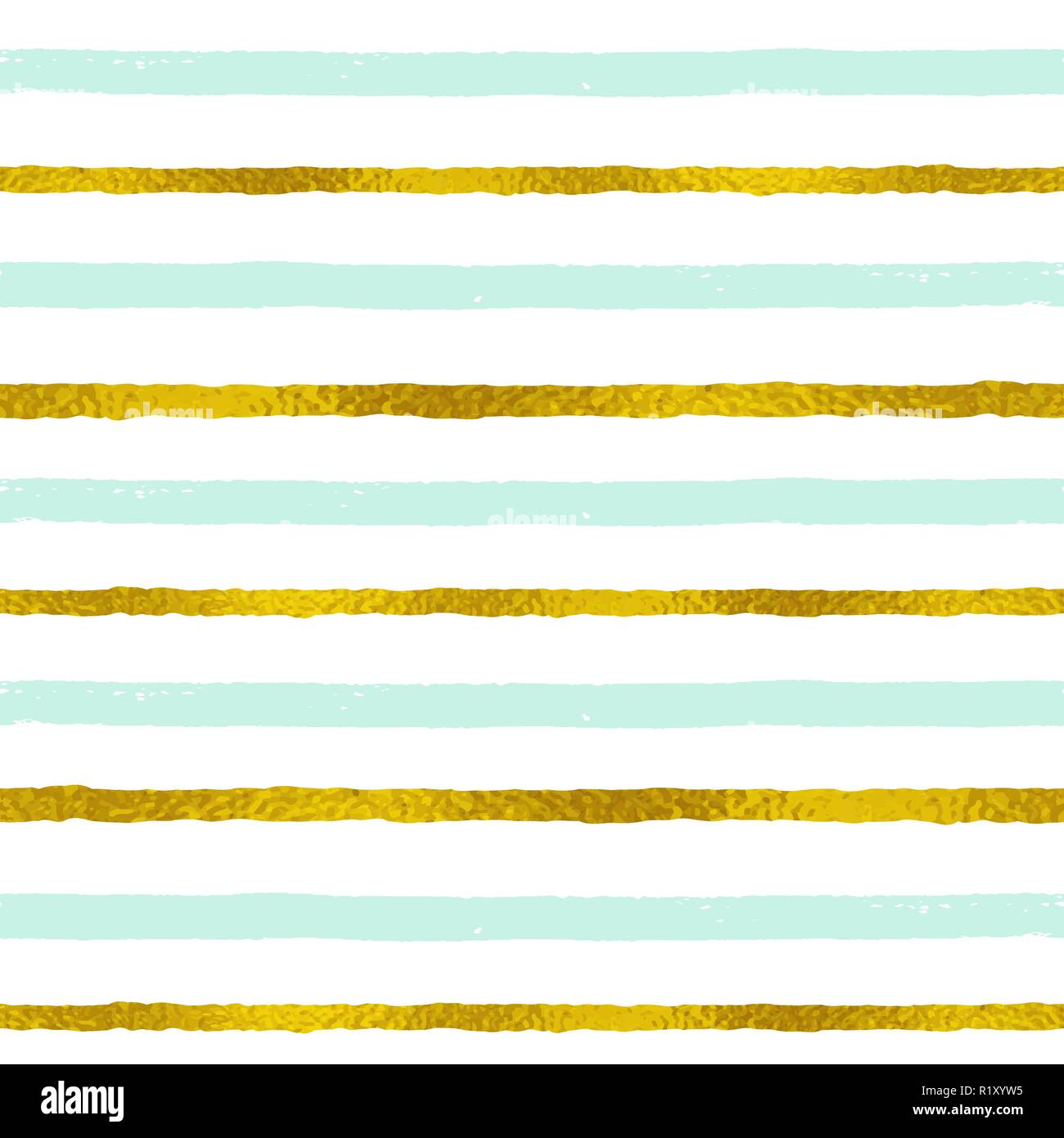Abstract striped pattern senza giunture. Vettore decorativo di festa con sfondo verde e strisce dorate Illustrazione Vettoriale