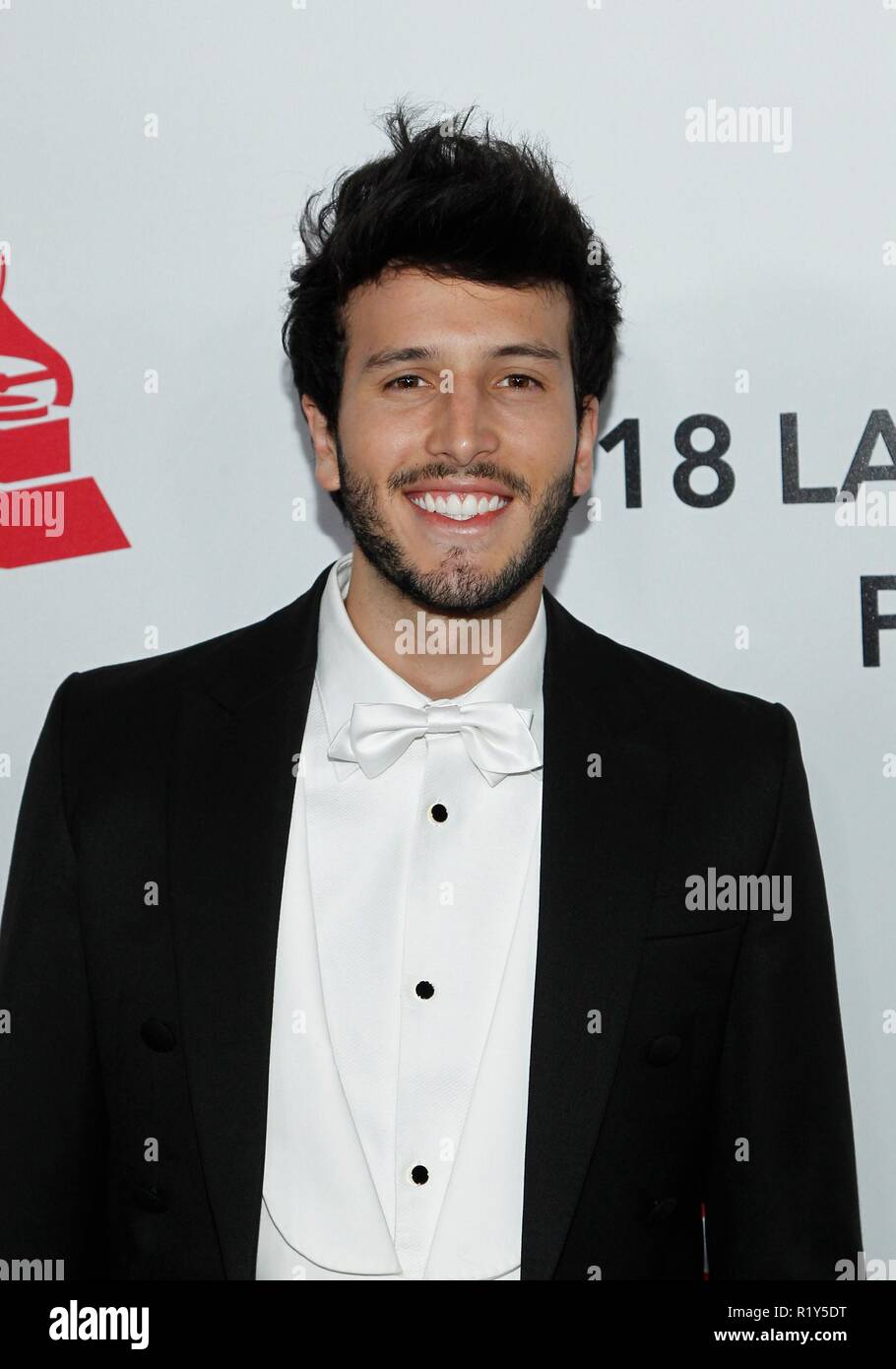 Las Vegas, NV, Stati Uniti d'America. Xiv Nov, 2018. Sebastian Yatra presso gli arrivi per 2018 Latin Recording Academy persona dell'anno Gala, Mandalay Bay Events Centre di Las Vegas, NV Novembre 14, 2018. Credito: Everett Collection Inc/Alamy Live News Foto Stock