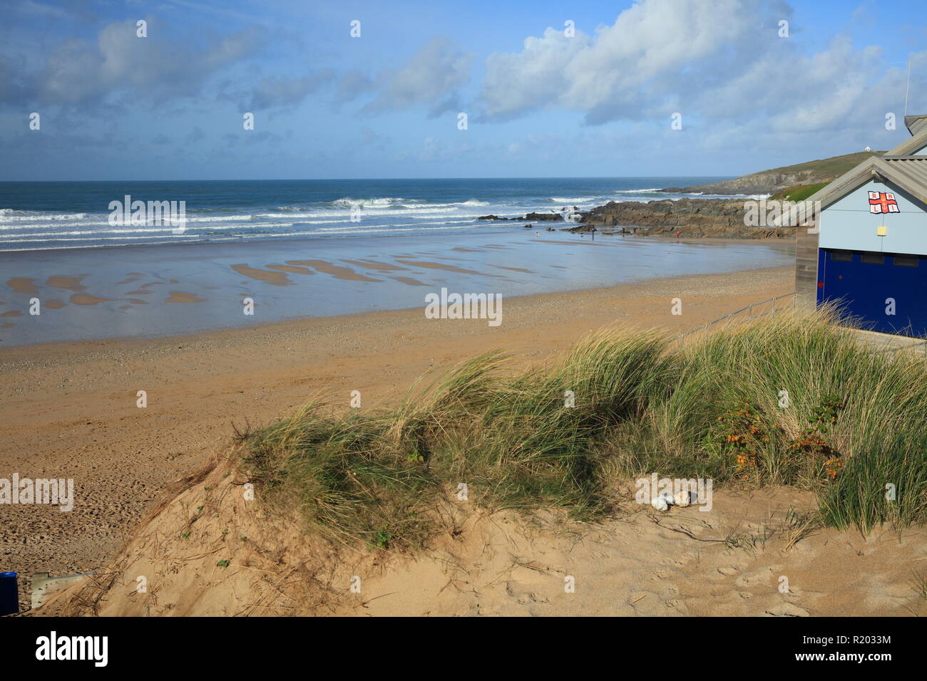 Fistral Beach, Newquay, North Cornwall, Inghilterra Foto Stock