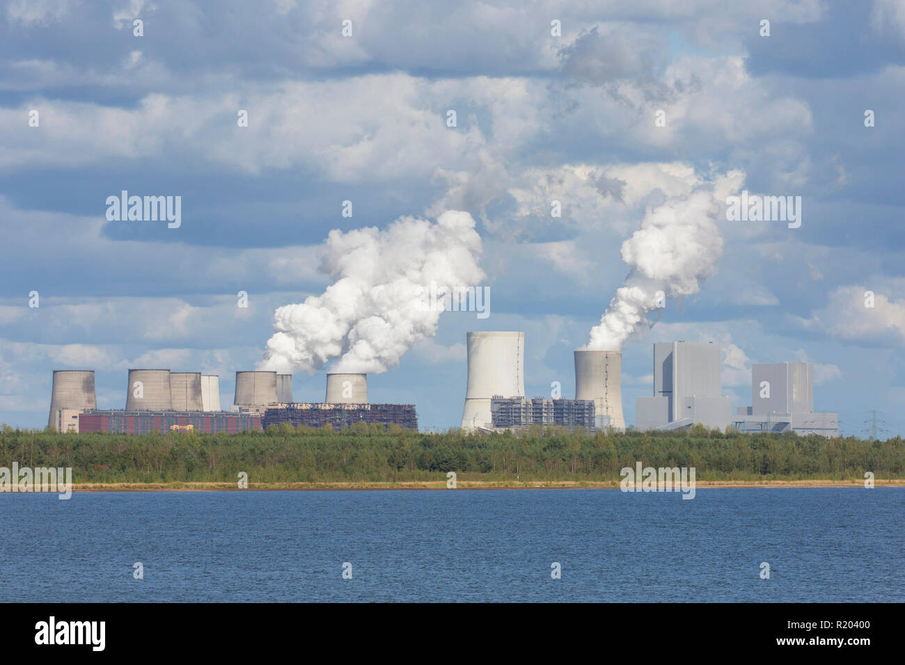 Boxberg alimentato a lignite power plant. In Sassonia, Germania Foto Stock