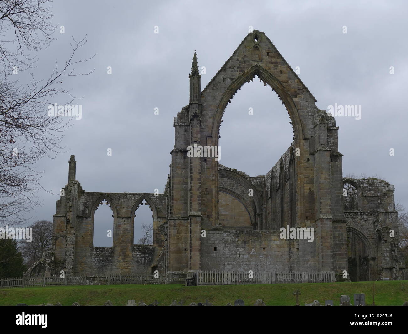 Fotografia da intorno le antiche rovine di Bolton Abbey Foto Stock