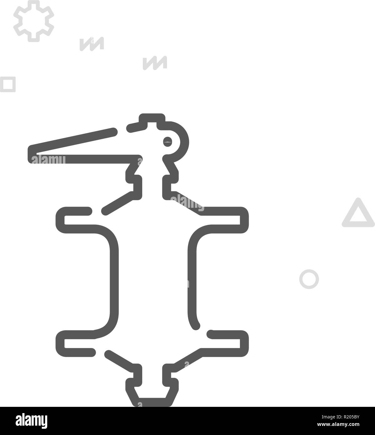 Bike mozzo posteriore vettore Icona linea, simbolo pittogramma, segno. Luce geometrica astratta sfondo. Corsa modificabile Illustrazione Vettoriale