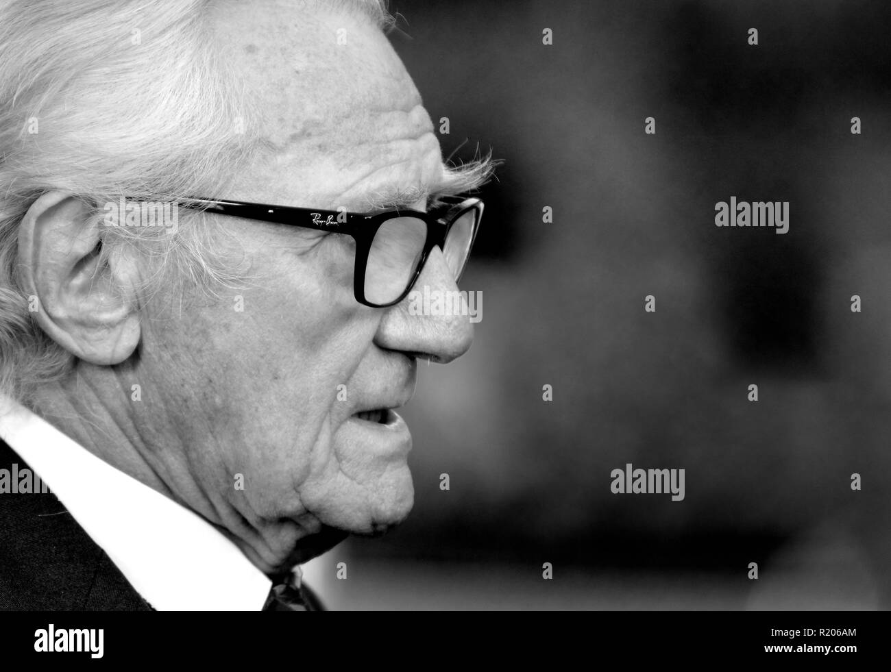Michael Heseltine / Barone Heseltine (ex mp conservatore e vice PM) essendo intervistato su College Green, Westminster, Novembre 2018 Foto Stock