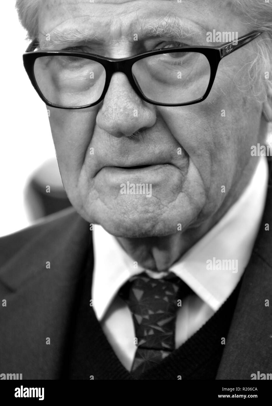 Michael Heseltine / Barone Heseltine (ex mp conservatore e vice PM) essendo intervistato su College Green, Westminster, Novembre 2018 Foto Stock