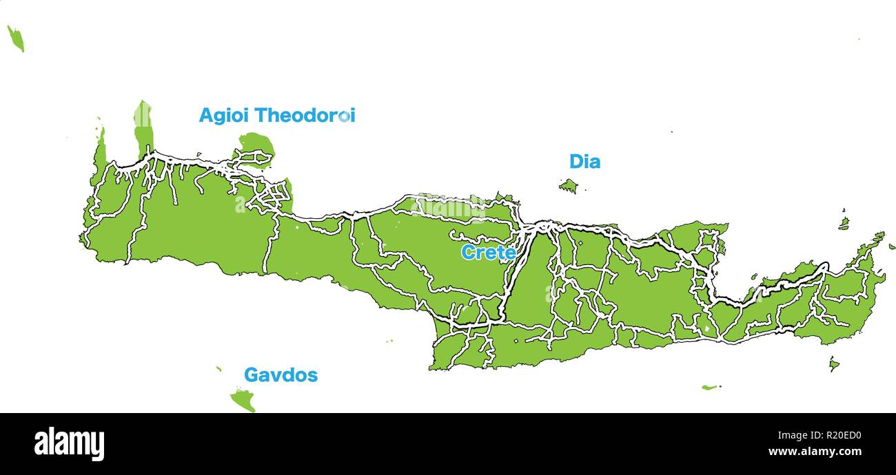 Mappa dell'isola di Creta. Illustrazione Vettoriale modello per l'arte al muro e la commercializzazione in formato quadrato. Illustrazione Vettoriale