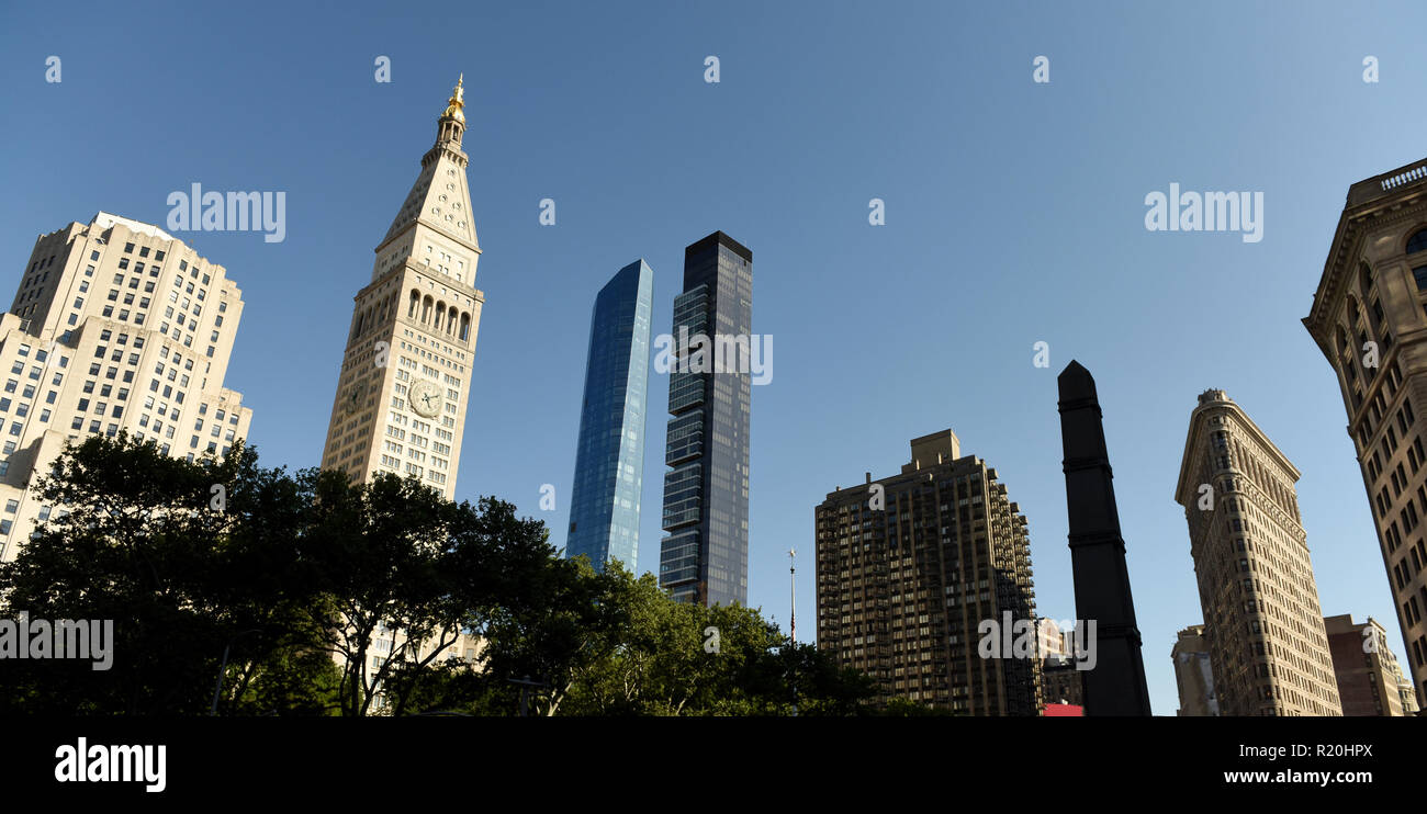 New York cityscape. Grattacieli di Manhattan a Madison Avenue in New York City Foto Stock