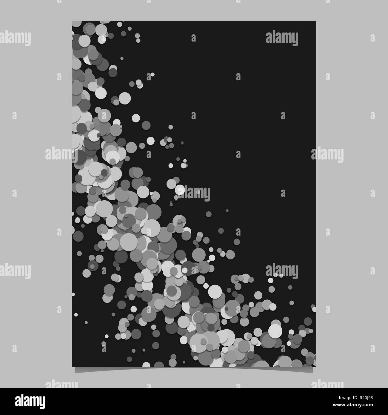Curva astratta vuoto sparsi coriandoli brochure cerchio di sfondo - pagina di vettore di modello di progettazione Illustrazione Vettoriale