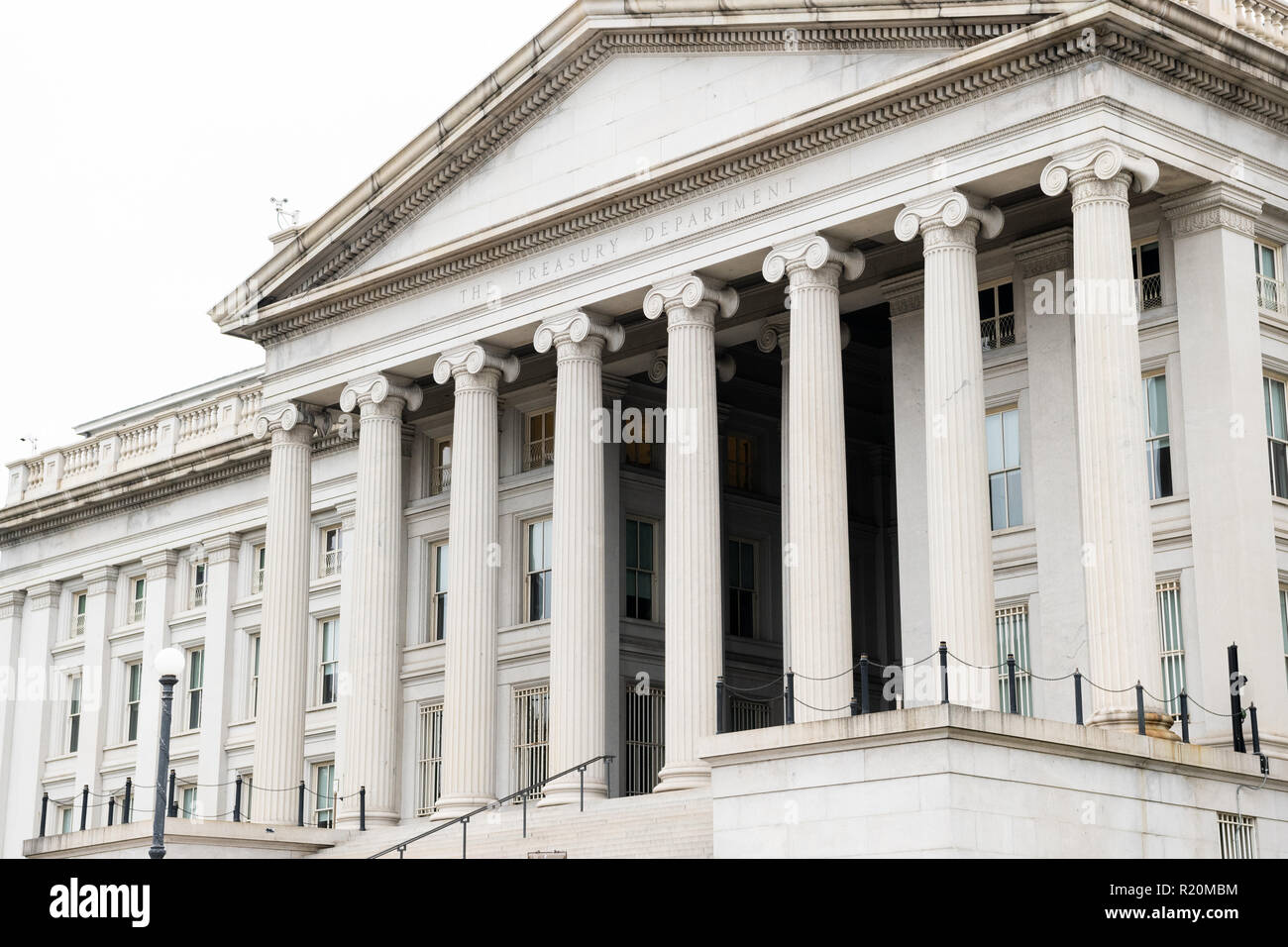 Il Dipartimento del Tesoro building a Washington D.C. Foto Stock