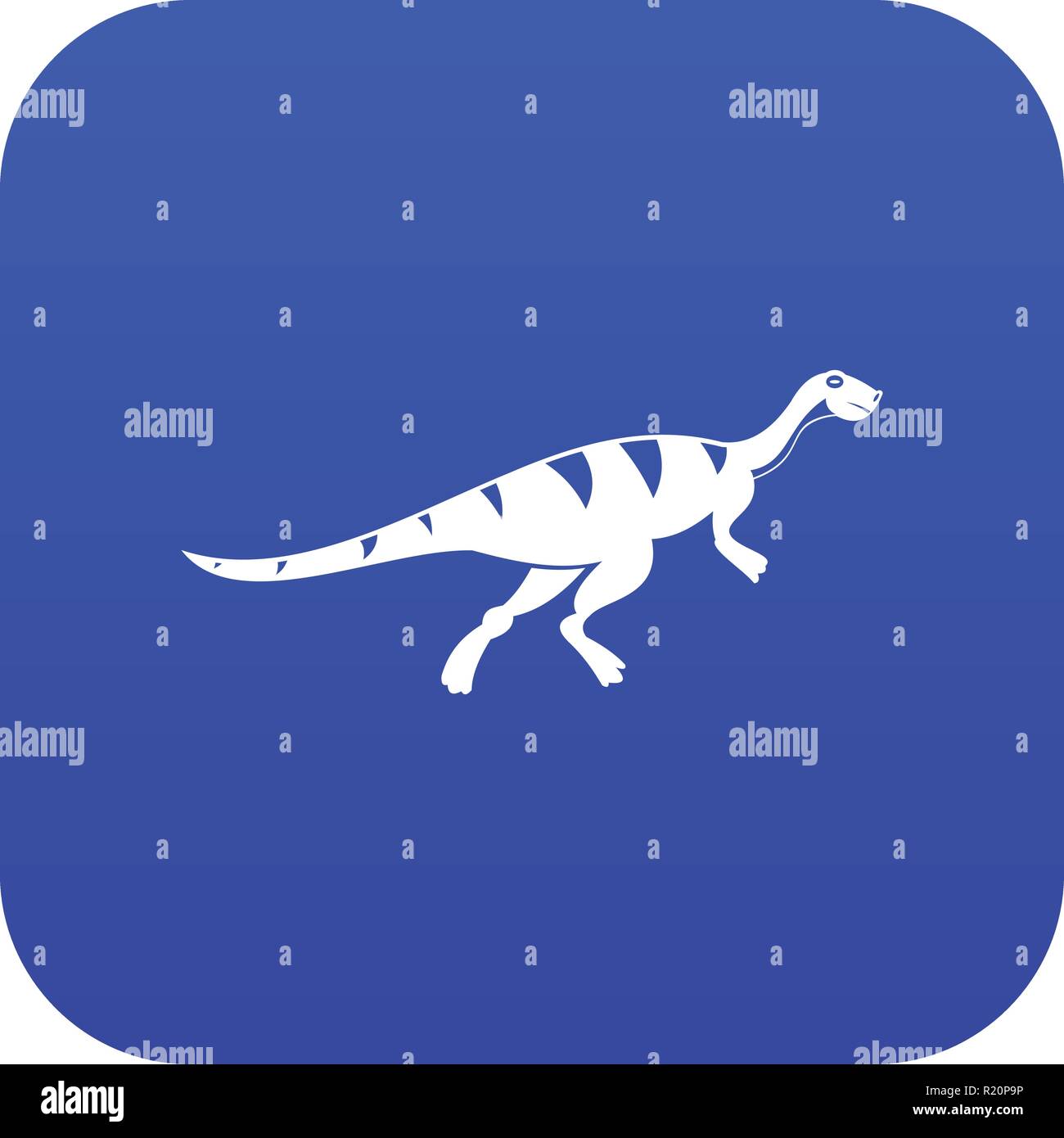 Gallimimus dinosauro icona blu digitale Illustrazione Vettoriale