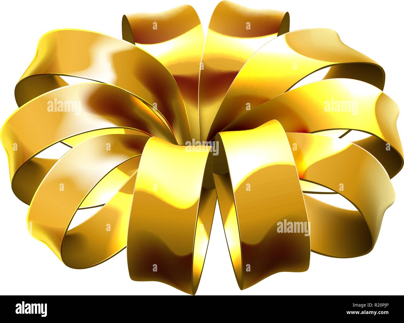 Nastro regalo Golden Bow Wrap Illustrazione Vettoriale