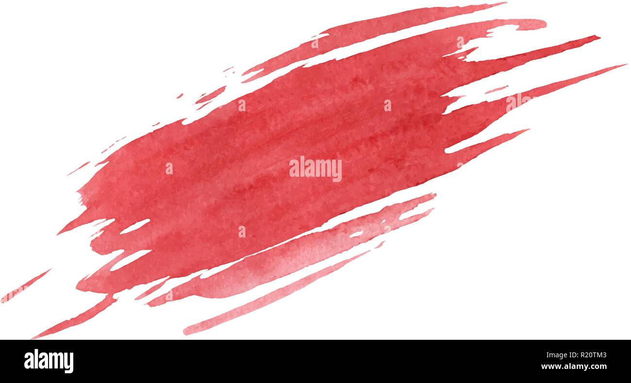 Vettore rosso imbrattare la texture isolato su uno sfondo bianco. Grunge design. Illustrazione Vettoriale