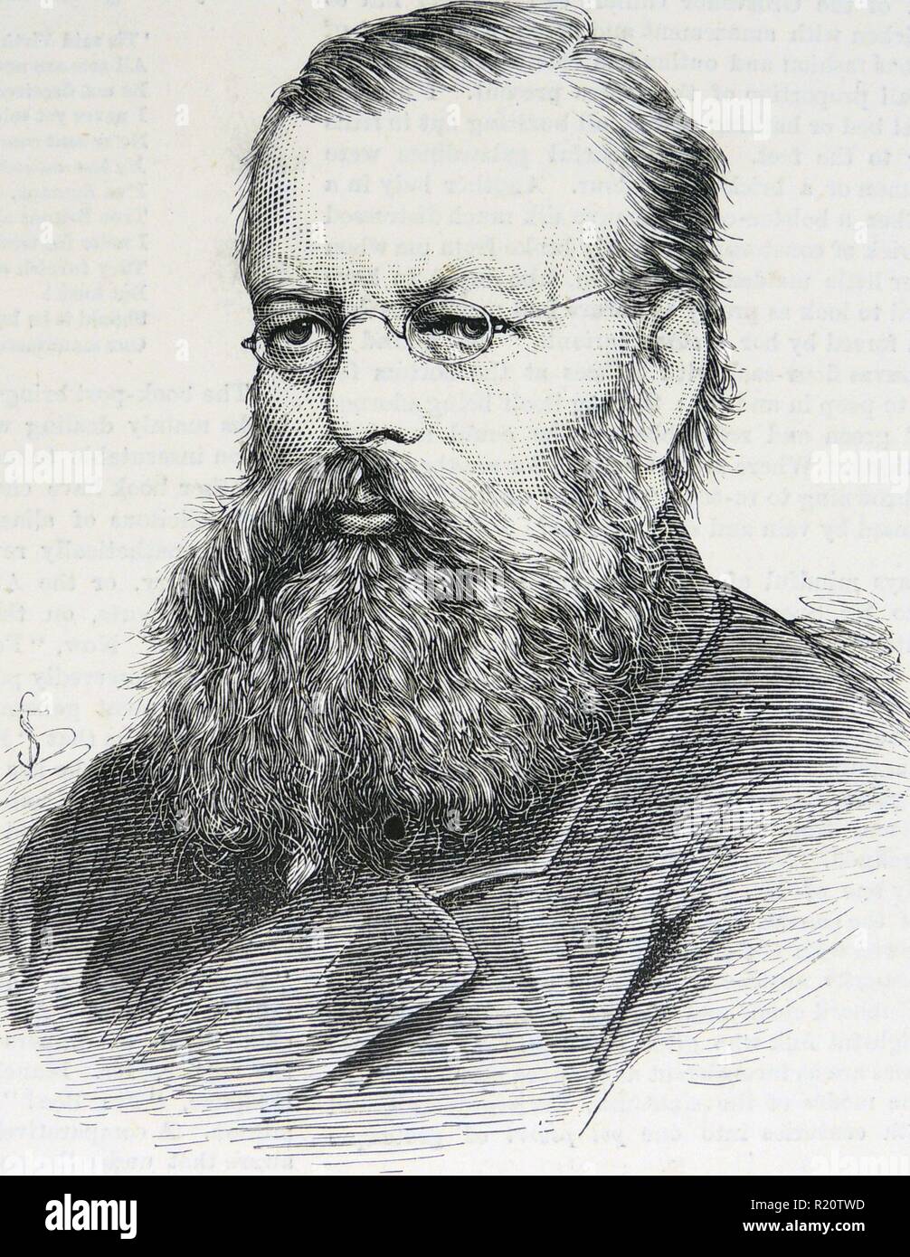 Edward Miall (1809-1881), uomo politico britannico, Editor di ''l'onconformist'' membro del Parlamento di Bradford, Yorkshire 1869-1874. Foto Stock