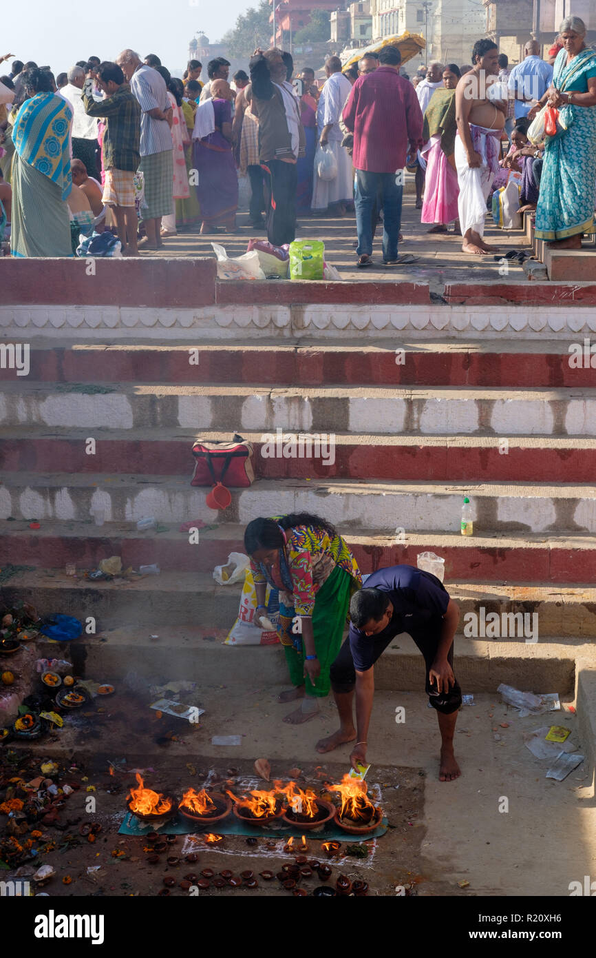 Maha Shivratri festival di Varanasi (India). Foto Stock