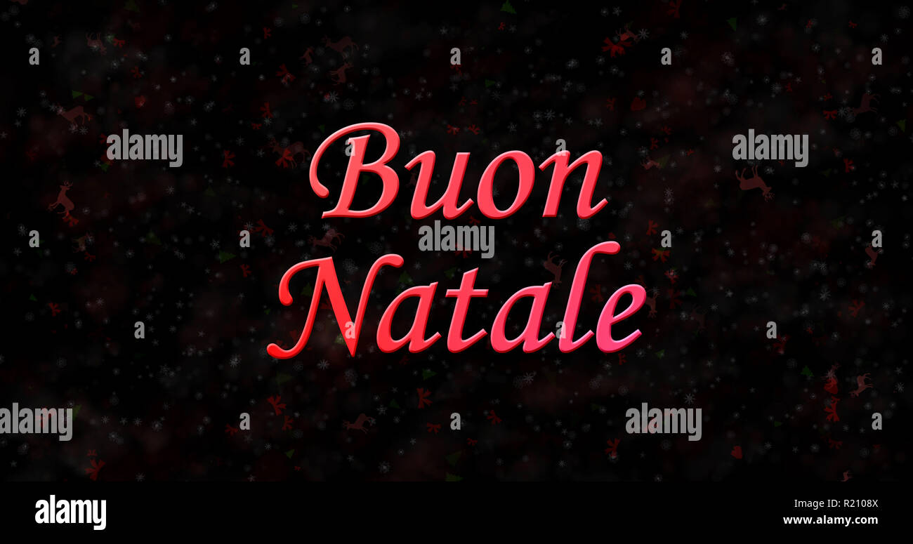 Testo Buon Natale.Merry Christmas Testo In Italiano Buon Natale Su Sfondo Nero Foto Stock Alamy
