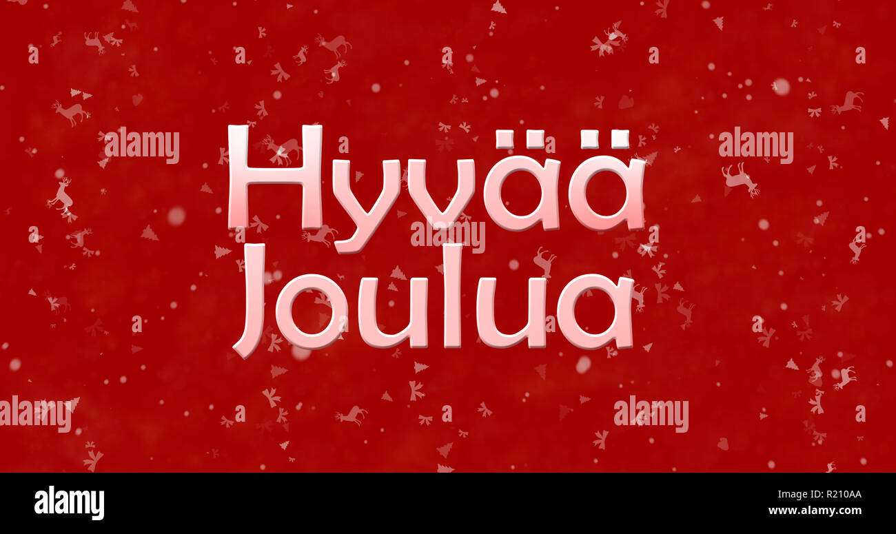 Buon Natale il testo in finlandese "Hyvaa joulua' su sfondo rosso Foto  stock - Alamy
