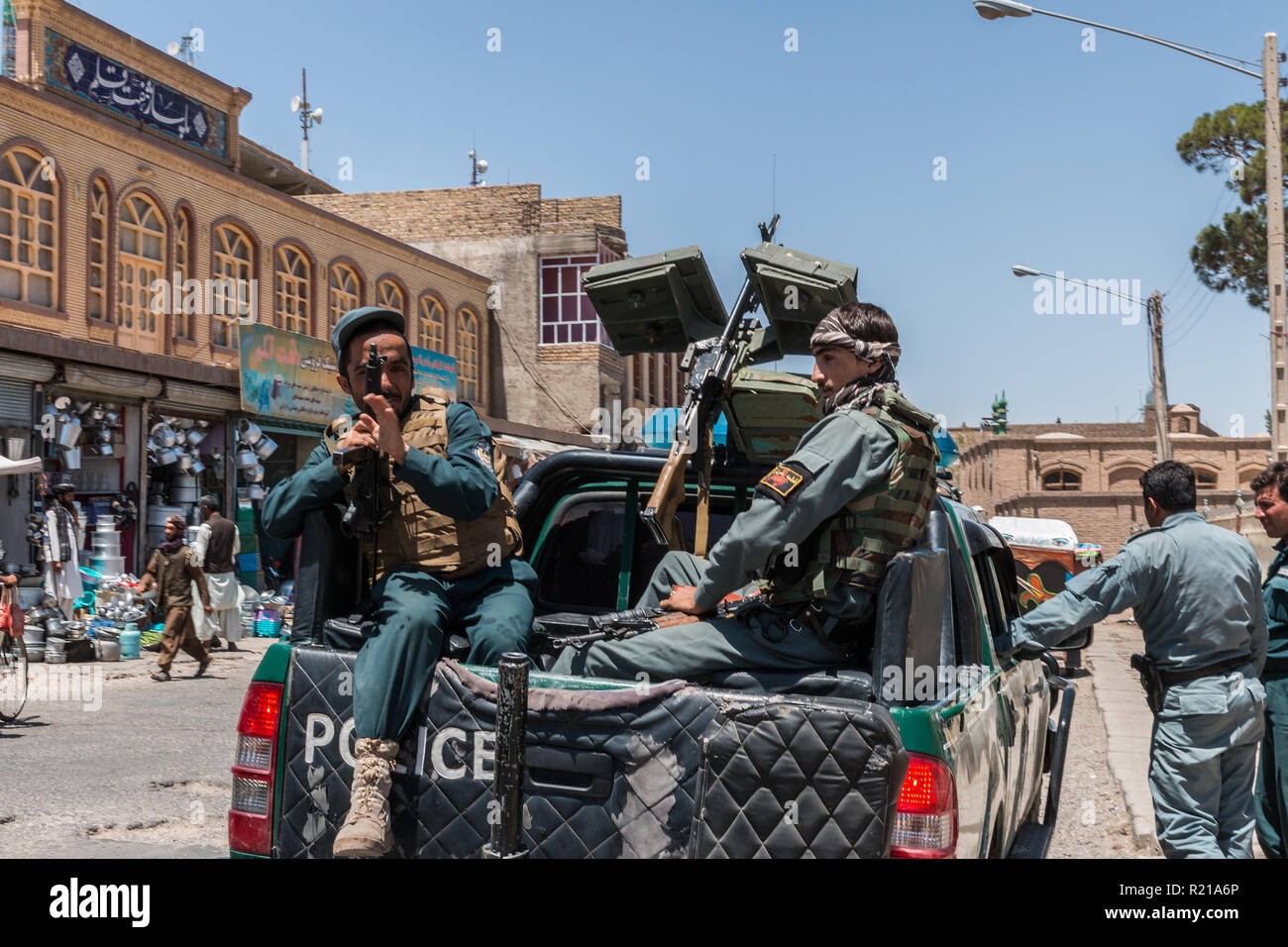 Police-Security afghana di Herat, Afghanistan Foto Stock