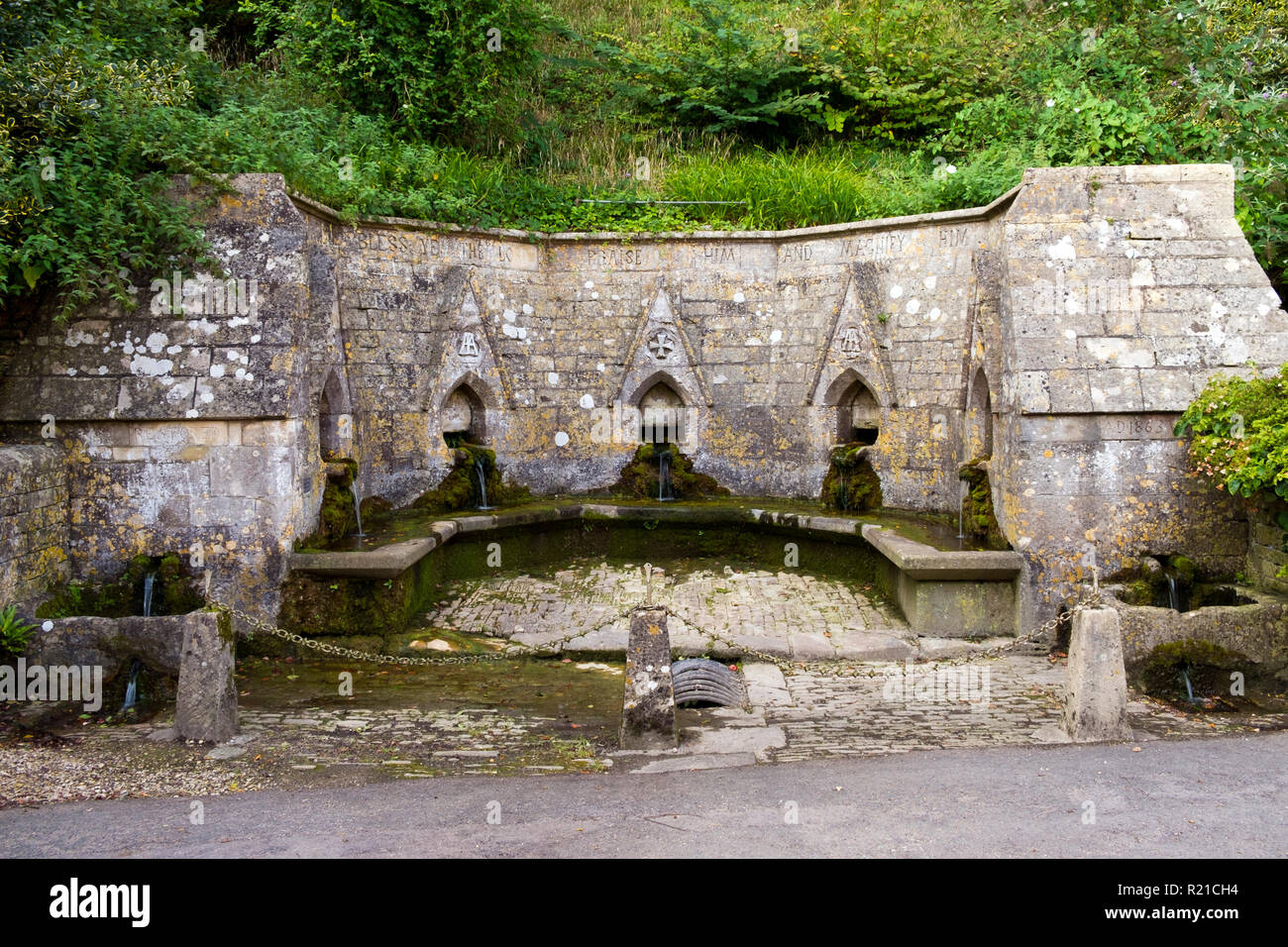 Le sette pozzetti/sette molle, Bisley, Cotswolds, Gloucestershire, UK. Foto Stock