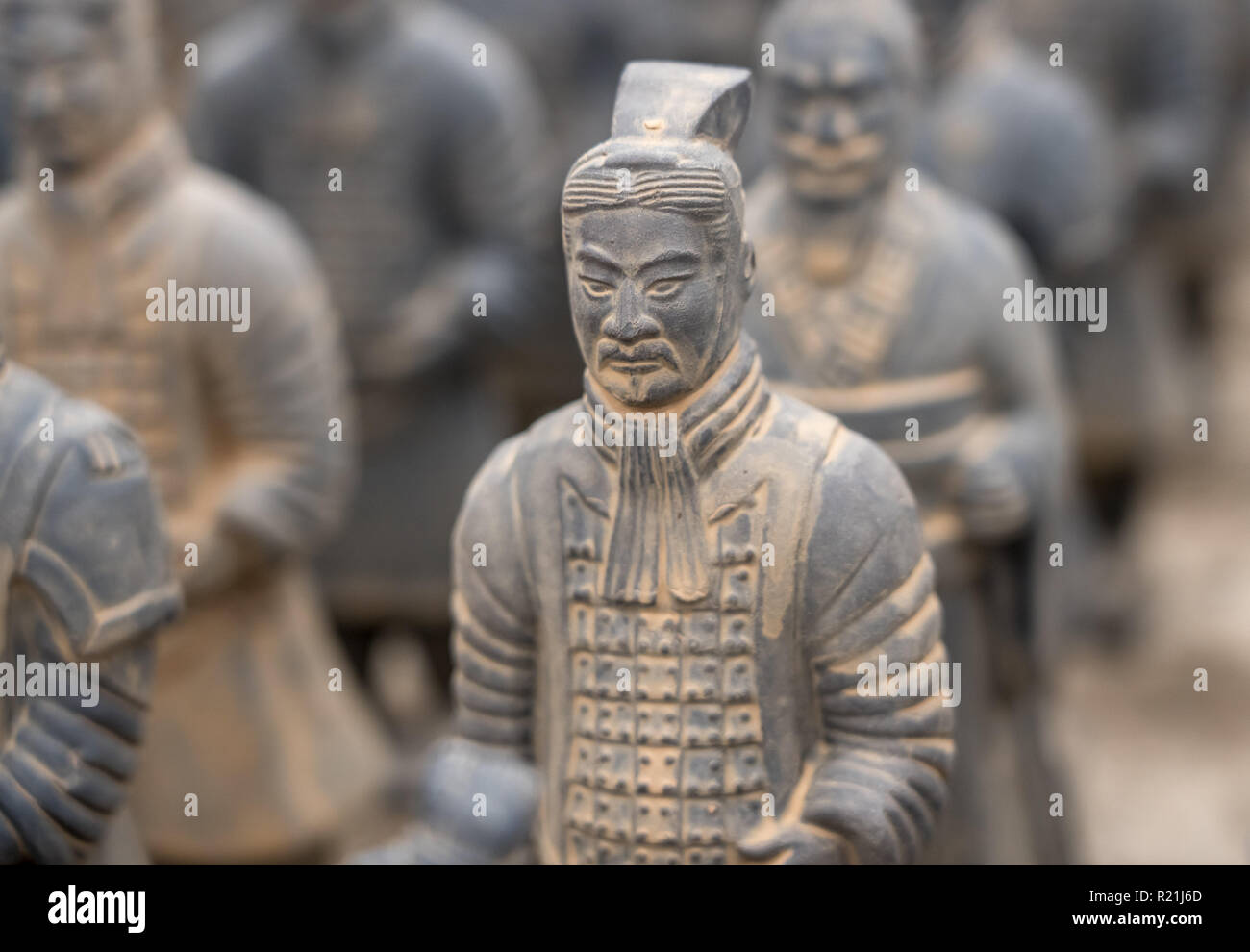 Esercito di Terracotta Warriors sepolto nella tomba imperatore fuori Xian Cina Foto Stock