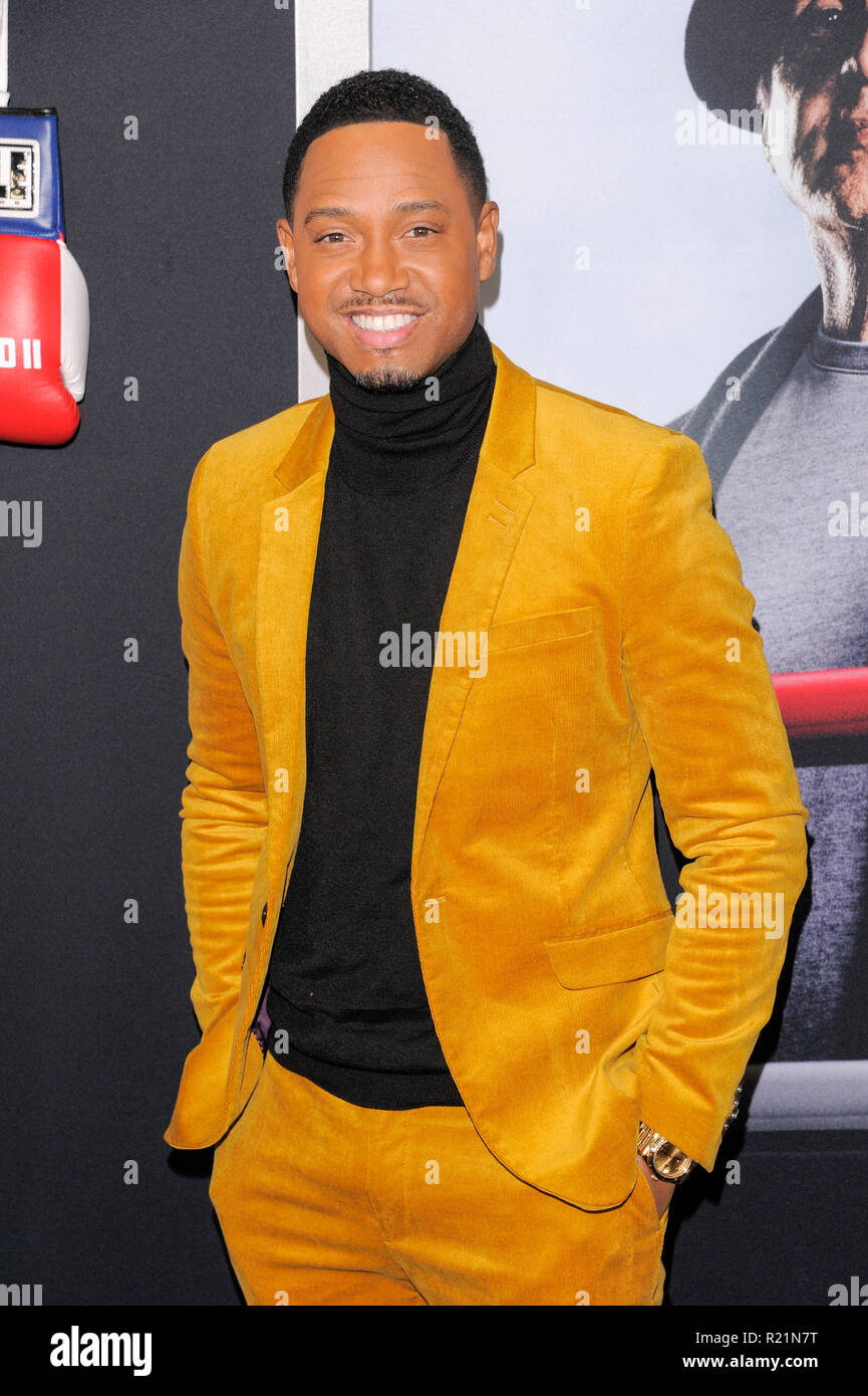 NEW YORK, NY - novembre 14: Terrence Jenkins assiste 'Creed II' Premiere mondiale a AMC Loews Lincoln Square il 14 novembre 2018 in New York City. Foto Stock
