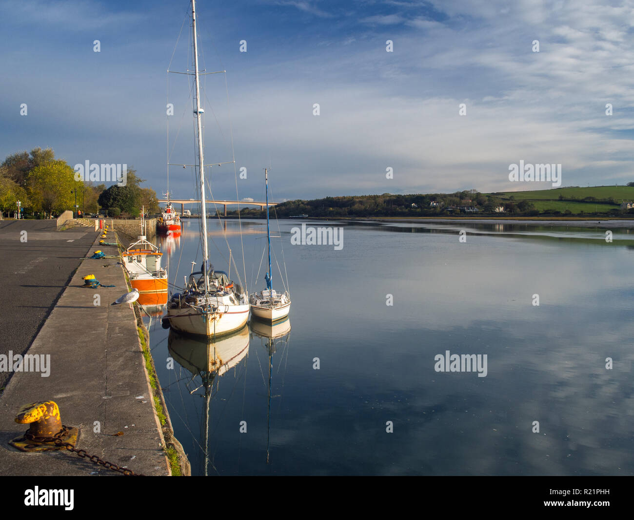 La bella e storica del porto marittimo comune di Bideford in Devon , Inghilterra Foto Stock