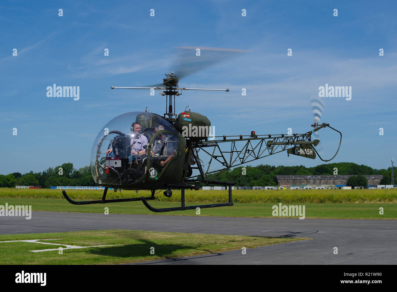 Bell 47 Sioux a Breighton Airfield, Hull, Foto Stock