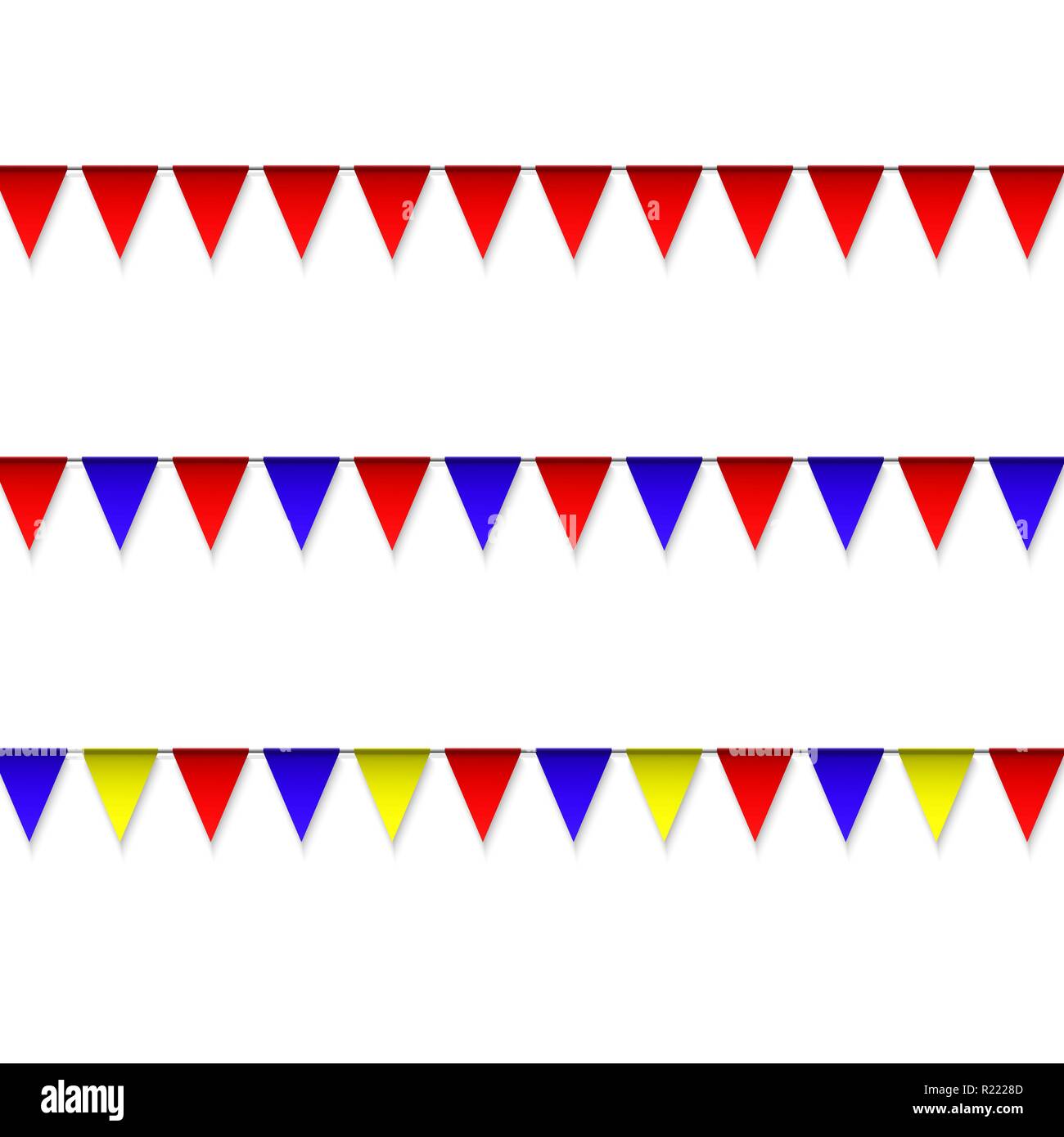 Ghirlanda con bandierine colorate. Celebrazione del design, Bandiera sfondo  Immagine e Vettoriale - Alamy