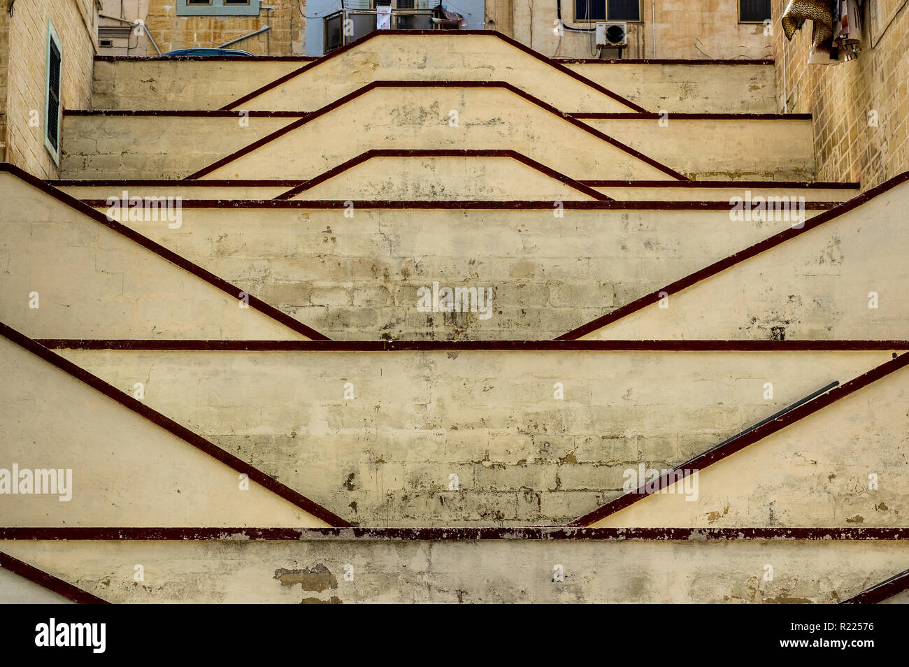 Grandi belle scale in Senglea, Malta Foto Stock